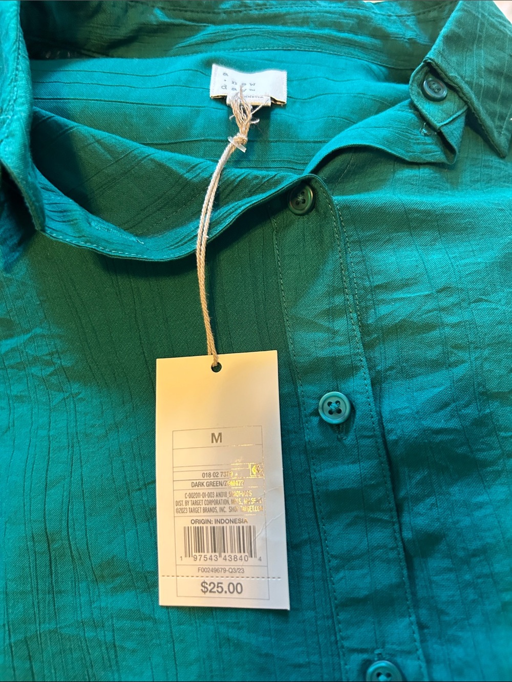 a new day Dark Teal Green women’s  Button-Down Shirt